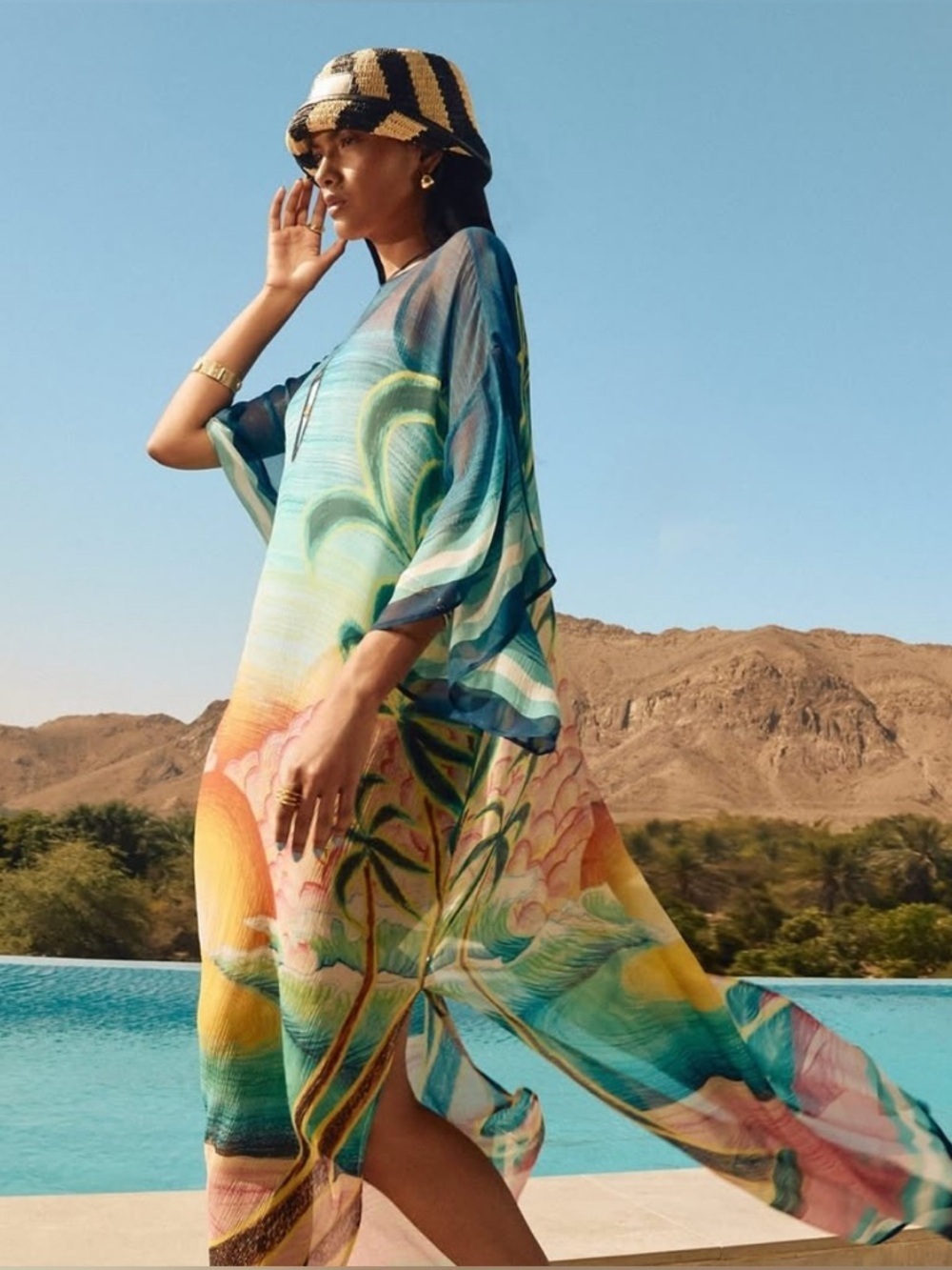 Casablanca Paris Danse De La Mer silk kaftan NWT